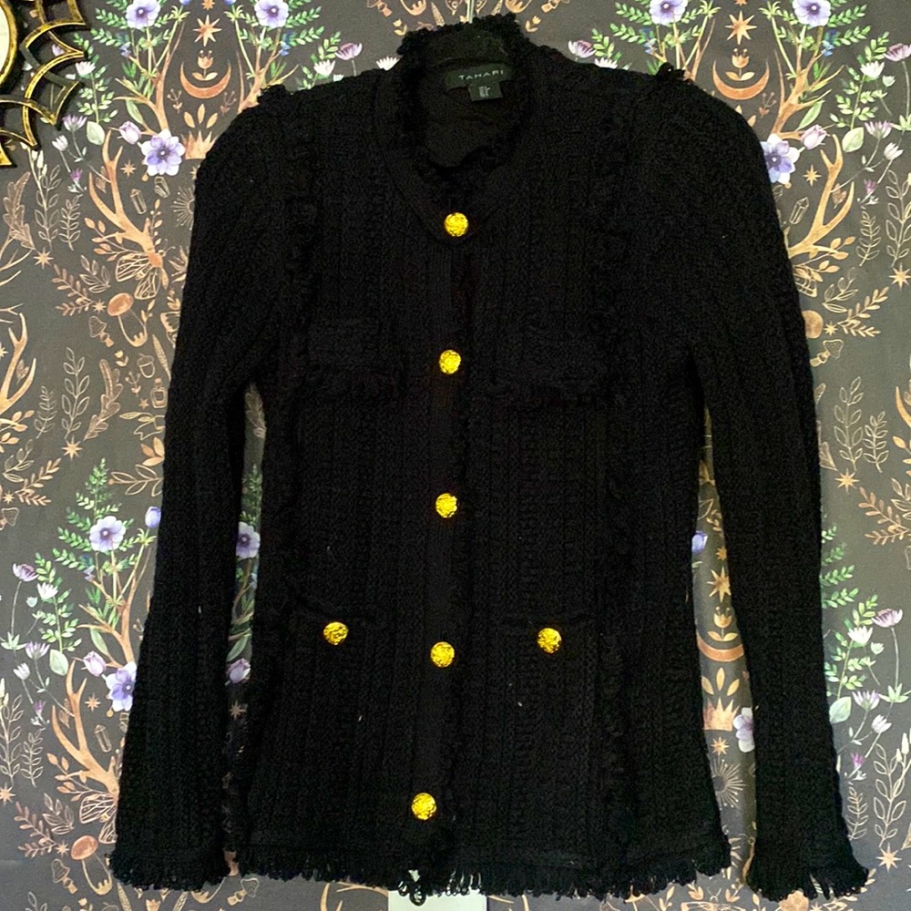 Black Tahari Knit Sweater